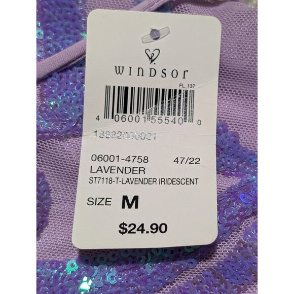 Windsor Women's Size M Light Purple Sparkle Lace Bustier Corset Mermaid Top - Picture 3 of 4